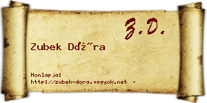 Zubek Dóra névjegykártya