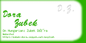 dora zubek business card